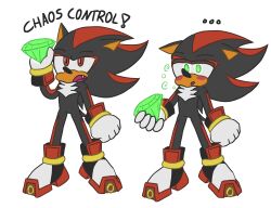 accidental_hypnosis archiesaceintheh0le(yourmomhomo) before_and_after blush dazed english_text hypnotic_accessory hypnotic_object male_only malesub self_hypnosis shadow_the_hedgehog sonic_the_hedgehog_(series) spiral_eyes text