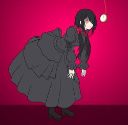  black_hair date_a_live femsub katsiika kurumi_tokisaki leaning_forward long_hair pendulum slouching spiral_eyes 