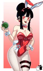 black_hair bunny_ears bunny_girl bunnysuit chichi dragon_ball empty_eyes enemy_conversion femsub hypnotic_accessory large_breasts red_ribbon_army rosvo tail tech_control 