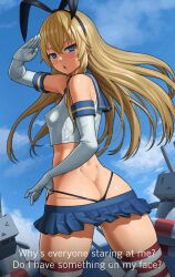  altered_perception animated animated_gif blonde_hair breasts fake_animal_ears femsub gloves kantai_collection lasterk looking_at_viewer looking_back manip opera_gloves shimakaze_(kantai_collection) spiral_eyes symbol_in_eyes text themodrenman_(manipper) thighhighs thong unaware very_long_hair 