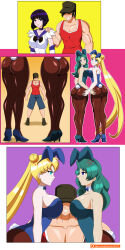 angry ass bunny_ears bunny_girl bunnysuit comic dlobo777 empty_eyes pantyhose sailor_moon sailor_moon_(series) sailor_neptune sailor_saturn tech_control