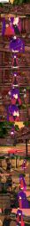  absurdres angry anoni_(anoni_hypno) anoni_hypno awakening bell bell_collar bird black_hair blue_eyes closed_eyes clothed collar confused cowbell dark_skin dialogue english_text femsub long_hair mous_carter_(anoni_hypno) one_eye_open original purple_eyes purple_hair spiral spiral_eyes symbol_in_eyes text trance_break 