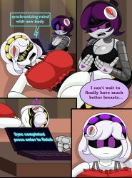  breasts female_only femdom femsub groping murder_drones possession purple_eyes purple_hair reypan robot robot_girl serial_designation_v tagme text uzi_doorman 