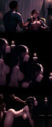 ai_art all_fours black_hair candle dazed direct_upload doggy_style femsub hanging_breasts hypnosisisgreat_(manipper) hypnotic_fire large_breasts maledom nude sex stable_diffusion_(ai) topless undressing
