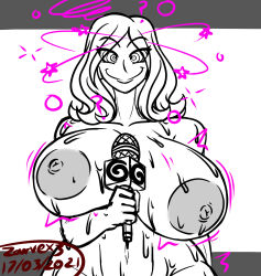 breasts code_geass femsub happy_trance huge_breasts milly_ashford monochrome nipples ring_eyes sketch smile zarvex3