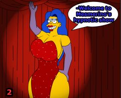  alezgamerxd breasts cosplay female_only femsub happy_trance jessica_rabbit large_breasts marge_simpson remote_control tech_control text the_simpsons who_framed_roger_rabbit yellow_skin 