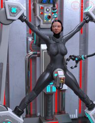 3d angry before_and_after bodysuit breasts daz_studio dronification errant3d female_only femsub restrained sex_machine solo spread_legs tech_control tight_clothing tubes vaginal watermark