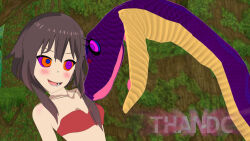  3d brown_hair femsub happy_trance hypnotic_eyes kono_subarashii_sekai_ni_shukufuku_wo! megumin_(konosuba) short_hair snake thandc 