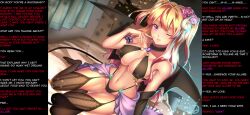 blonde_hair breasts caption caption_only demon_girl femdom happy_trance hwd171_(manipper) large_breasts long_hair looking_at_viewer love manip monster_girl open_clothes panties pov pov_sub resisting succubus text underwear wings