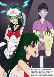  electricity feet femsub foot_focus helmet nurse rosera sailor_moon_(series) sailor_pluto smell text 