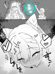  before_and_after blush braid censored cunnilingus double_hair_bun female_only female_pov femdom femsub gameplay_mechanics genshin_impact greyscale hair_buns heart heart_eyes keqing_(genshin_impact) long_hair looking_at_viewer lucifina_006 lumine_(genshin_impact) monochrome oral palworld pov pussy short_hair symbol_in_eyes tongue tongue_out twintails yuri 