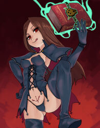 breasts castlevania charlotte_aulin corruption female_only femsub hypnotic_accessory large_breasts red_eyes smile tattoo thighhighs