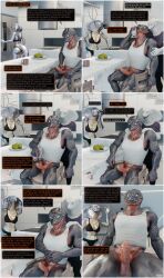  3d alien baxie_(thalarynth) bottomless comic complex_background del_(thalarynth) dialogue femsub furry humor ian_(thalarynth) maledom original possession pov scalie snake_boy snake_girl speech_bubble tank_top thalarynth_(manipper) vivian_(thalarynth) 