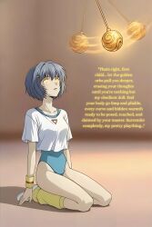 ai_art glowing_eyes kneeling leotard neon_genesis_evangelion orb pendulum rei_ayanami