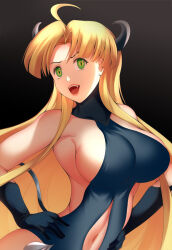asia_argento blonde_hair bodysuit breast_expansion breasts corruption demon_girl fangs femsub gloves green_hair hadant high_school_dxd horns large_breasts monster_girl navel open_mouth sideboob succubus tagme tail unusual_pupils very_long_hair