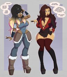  asami_sato ass_expansion avatar_the_last_airbender breast_expansion dialogue korra legend_of_korra tagme tan_skin text wrenzephyr2 