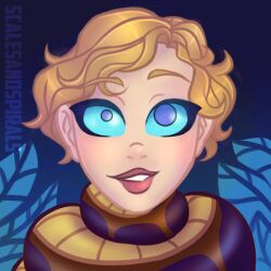 animated animated_eyes_only animated_gif blonde_hair coils femsub happy_trance kaa_eyes original scalesandspirals short_hair