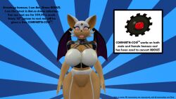  3d animated animated_gif bottomless breasts dazed female_only femsub furry hypnotic_accessory ljublana open_mouth robot robotization rouge_the_bat sonic_the_hedgehog_(series) source_filmmaker tech_control text tongue 