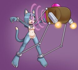 breasts cat_girl empty_eyes expressionless female_only femsub fourssss furry hypnotic_screen nipples nude rime_the_cat simple_background sonic_the_hedgehog_(series) tech_control tongue