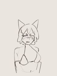 animated animated_gif bikini bimbofication brain_drain brain_sucking breast_expansion breasts cat_ears cat_girl earrings female_only femsub monochrome original pekorelle