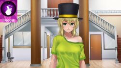 aware blonde_hair changer_(character) chien_vietnam empty_eyes finger_snap green_eyes top_hat trigger video virtual_youtuber voice_acted