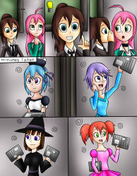 blue_hair cheerleader comic empty_eyes femdom femsub happy_trance jerrydestrtoyer kai_(pieman754) kokoa_shuzen kurumu_kurono maid mizore_shirayuki moka_akashiya multiple_girls original pendulum purple_hair red_hair rosario+vampire witch yukari_sendo
