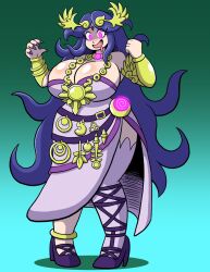 blush breasts cleavage corruption female_only femsub gladiator_sandals glowing glowing_eyes goddess happy_trance hex_maniac hexification high_heels huge_breasts kid_icarus large_breasts long_hair necklace nintendo open_mouth palutena pokemon pokemon_(anime) prinnydood purple_hair solo spiral_eyes symbol_in_eyes thighhighs tongue 