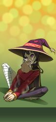  brown_hair fellatio femsub kono_subarashii_sekai_ni_shukufuku_wo! maledom megumin_(konosuba) spiral_eyes yashzoom 