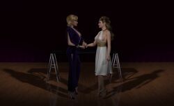 3d female_only multiple_girls original quinn_the_assistant stage stage_hypnosis