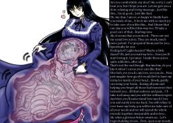 black_hair brain_injection caption caption_only femdom malesub manip monster_girl nightmare_fuel shibahara_shiji t323_(manipper) tentacles text vore x-ray