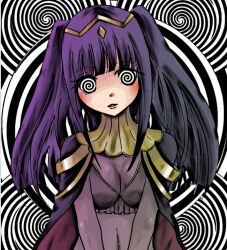  animated animated_eyes_only animated_gif black_hair blush breasts cape cleavage danni68_(manipper) femdom fire_emblem fire_emblem_awakening fishnets large_breasts long_hair looking_at_viewer manip nintendo pov pov_sub smile spiral spiral_eyes symbol_in_eyes tharja 