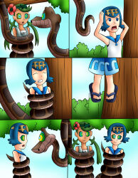 blue_hair comic disney femsub green_hair happy_trance jerrydestrtoyer kaa kaa_eyes lana_(pokemon) mallow_(pokemon) multiple_girls multiple_subs nintendo pokemon snake the_jungle_book