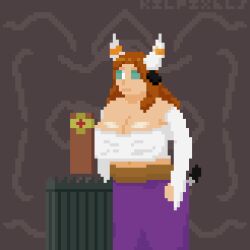 animated animated_gif cassandra_(kilprel) cleavage clothed_paizuri cow_girl crown femsub horns huge_breasts hypnotic_accessory hypnotic_dildo hypnotic_penis kilprel long_hair magic original paizuri pixel_art skirt tagme tail white_skin