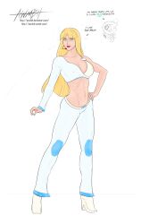 absurdres awmbh bare_shoulders blonde_hair blue_eyes breasts britney_britney cosmo dazed erect_nipples fairly_oddparents_(series) femsub happy_trance high_heels humor large_breasts lipstick long_hair magic maledom midriff nickelodeon shrunken_irises simple_background standing standing_at_attention text western