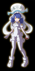  aether_foundation ahoge androgynous androgynous_dom bangs batta18th blue_hair breasts clothed corruption empty_eyes femsub gloves kokoro_amamiya nijisanji nintendo open_mouth opera_gloves parasite pokeball pokemon pokemon_(creature) pokemon_sun_and_moon simple_background small_breasts smile standing tentacles tongue twintails ub-01 uniform virtual_youtuber yellow_eyes 