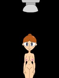  animated animated_gif before_and_after bottomless breasts brown_hair drool eye_roll glowing glowing_eyes happy_trance hypnoquestionmark large_breasts long_hair looking_at_viewer nude original standing tech_control topless 