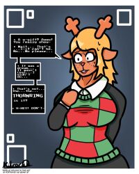  deer_girl deltarune dialogue english_text female_only femsub furry kilroylucy18 noelle_holiday sequence solo text 