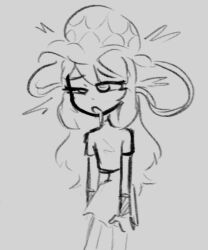 brain_injection dragon_girl drool female_only femsub grey_background jellyfish long_hair milly_(skecchyartist) original simple_background skecchyartist sketch spiral_eyes unhappy_trance