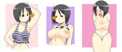 angry before_and_after black_hair breasts comic covering dazed embarrassed empty_eyes female_only femsub hypnosisisgreat_(manipper) large_breasts manip nobue_ito open_clothes panties pendulum short_hair strawberry_marshmallow trance_break underwear