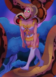  adora blonde_hair blush femsub geekgirl8 jungle kaa_eyes kenneth_(geekgirl8) lingerie maledom night original ponytail she-ra_and_the_princesses_of_power smile tail 