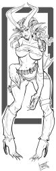 ashelin_praxis breasts corruption femsub greyscale horns jak_and_daxter large_breasts monochrome monster_girl slitch torn_clothes transformation underwear western