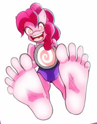 barefoot feet female_only femsub foot_focus furry happy_trance horse_girl my_little_pony open_mouth pink_hair pinkie_pie short_hair spiral spiral_eyes symbol_in_eyes zuneycat