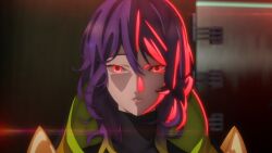 expressionless femsub gina_(gnosia) glowing_eyes gnosia parasite purple_hair screenshot tagme