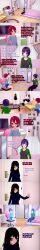 absurdres black_hair clothed dialogue english_text femdom femsub lia_(ophelia's_dollhouse) long_hair multiple_girls multiple_subs ophelia's_dollhouse ophelia_(ophelia's_dollhouse) purple_eyes purple_hair red_hair rose_(ophelia's_dollhouse) short_hair sisters text zenin1