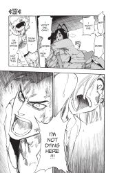  angry bambietta_basterbine bazz-b bleach clothed dialogue english_text femsub giselle_gewelle liltotto_lamperd long_hair mohawk multiple_girls official short_hair sweat text transfem transgender_identity zombie 