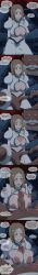  absurdres ayaka bald beard bleach charm_(spell) cleavage cleavage_cutout clothed dark_skin dialogue english_text femsub hard_translated heart heart_eyes heterosexual huge_breasts long_hair love male_pov maledom nude orange_eyes orange_hair orihime_inoue paizuri pepe_waccabrada pov pov_dom symbol_in_eyes text translated white_hair 