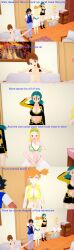  absurdres ash_ketchum bikini bikini_bottom bikini_top black_hair blonde_hair blue_eyes breasts brown_eyes brown_hair clothed daisy_(pokemon) delia_ketchum dialogue empty_eyes english_text expressionless femsub green_hair horokeu maledom milf misty mother_and_son multiple_girls multiple_subs nintendo nude officer_jenny orange_eyes pasties pokemon pokemon_(anime) pubic_hair red_eyes saluting short_hair squatting standing_at_attention text v 
