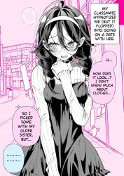 blush clothed dialogue english_text failed_hypnosis glasses gohome-kun hard_translated original phone text translated wholesome