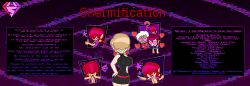  bare_shoulders blonde_hair chibi chris_(kof) cleavage commission_sheet crossover earrings english_text femsub hand_on_hip happy_trance heart_eyes hypnoscream king_of_fighters large_breasts nintendo open_clothes pokemon red_hair serena shermie_(kof) shiny_hair short_hair smile text twinning wide_hips yashiro_(king_of_fighters) 