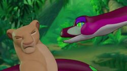 coils happy_trance jungle kaa_eyes one_eye_open ping resisting sarabi smile snake the_lion_king video